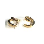 18ct gold swirl hoop earrings weight 3g