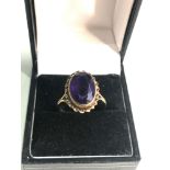 9ct gold amethyst cocktail ring weight 4g