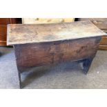 Antique 17th century 4 plank oak coffer with candle box, approximate measurements: W:39 inches,