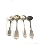 Selection of 4 antique silver mustard spoons weight 42g