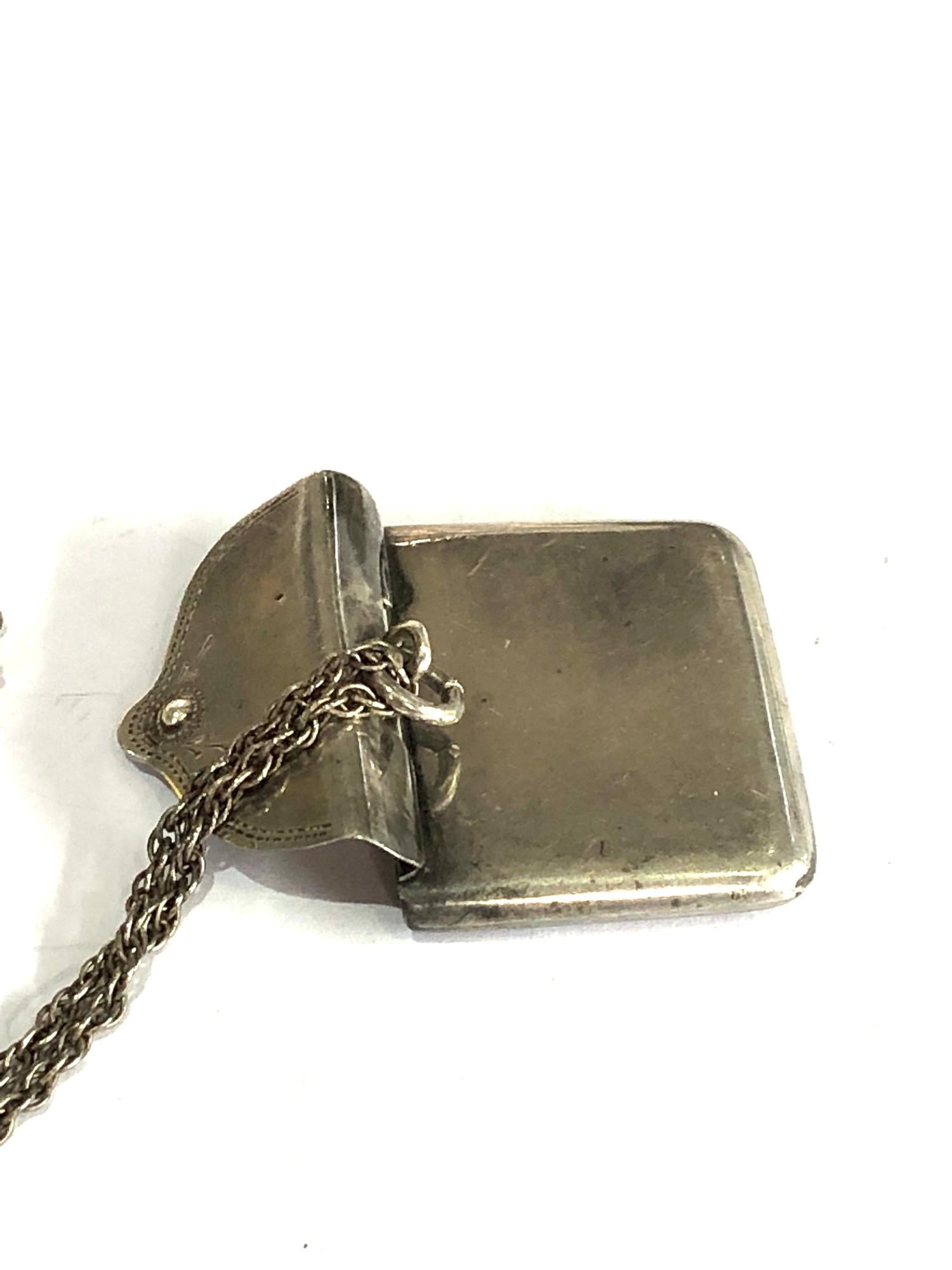 Antique silver stamp envelope on chain - Image 4 of 4