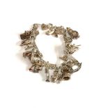 Silver charm bracelet weight 36g