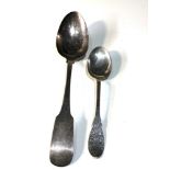 large antique irish silver serving spoon and 1 other total weight 89g