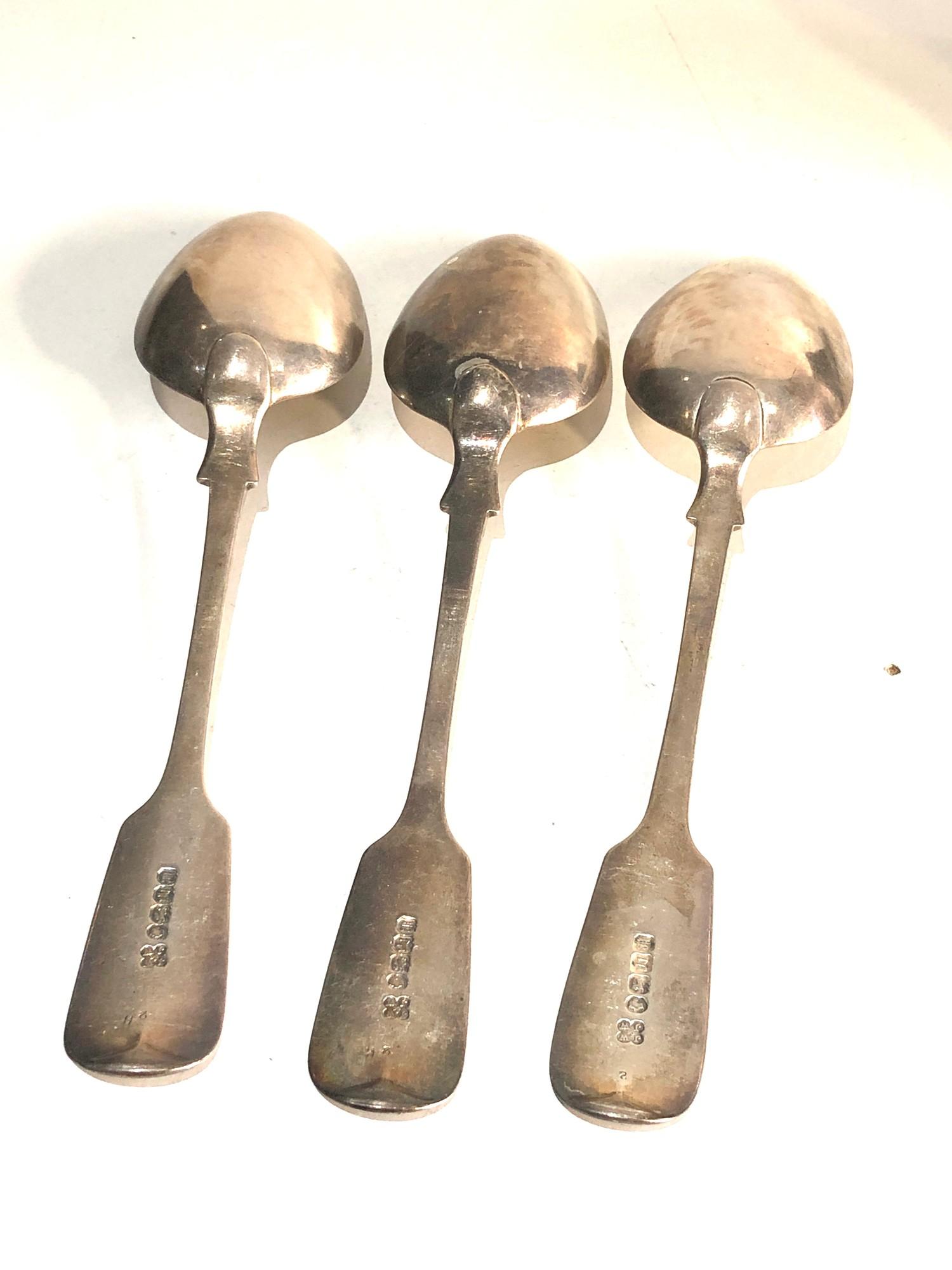 3 large Victorian silver serving spoons weight 240g - Image 2 of 4