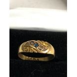 18ct gold rose diamond & sapphire antique ring weight 2g