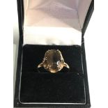 9ct gold smoky quartz cocktail ring weight 2.9g