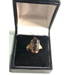 9ct gold smoky quartz cocktail ring weight 3.4g