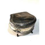 Antique silver ring box measures approx 7.5cm by 6.2cm height 4.2cm hallmarks worn