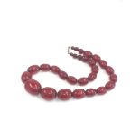 Cherry amber / bakelite bead necklace good internal streaking weight 52g