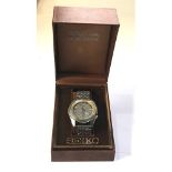 Vintage Seiko world time 6117-6019 automatic wristwatch in original box the watch does tick