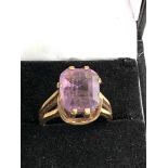 9ct gold amethyst cocktail ring weight 5.3g