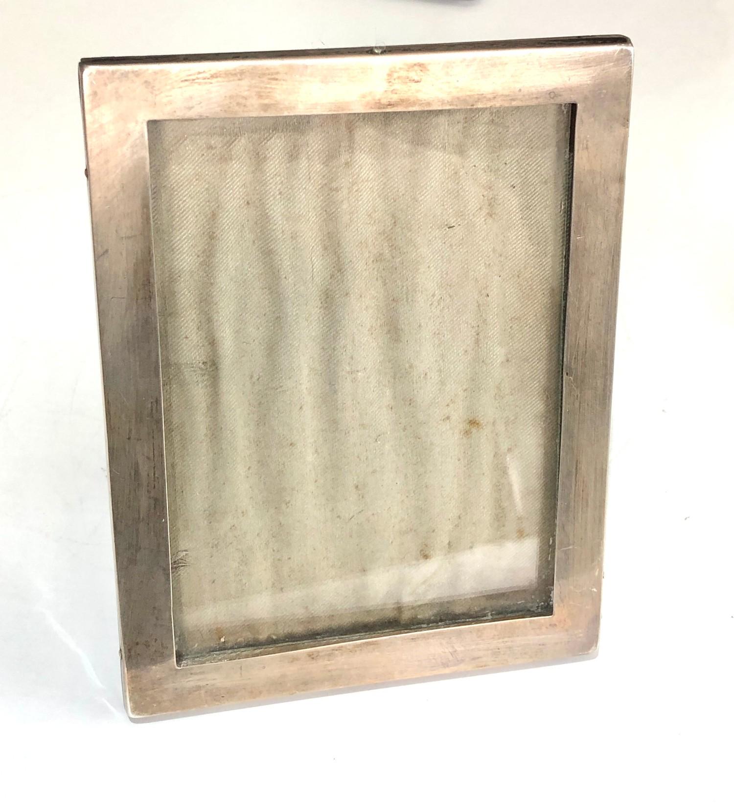 George V silver rectangular easel photograph frame, 15cm high, William Neale, Birmingham 1915