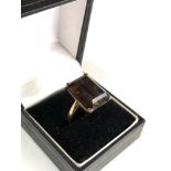 9ct gold smoky quartz cocktail ring weight 7.1g