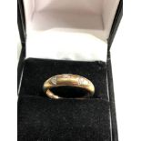 9ct gold diamond heart design band ring weight 2g