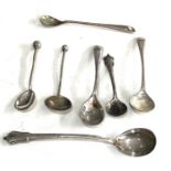 Selection of silver salt spoons