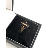 9ct gold antique onyx initial ring 1.7g