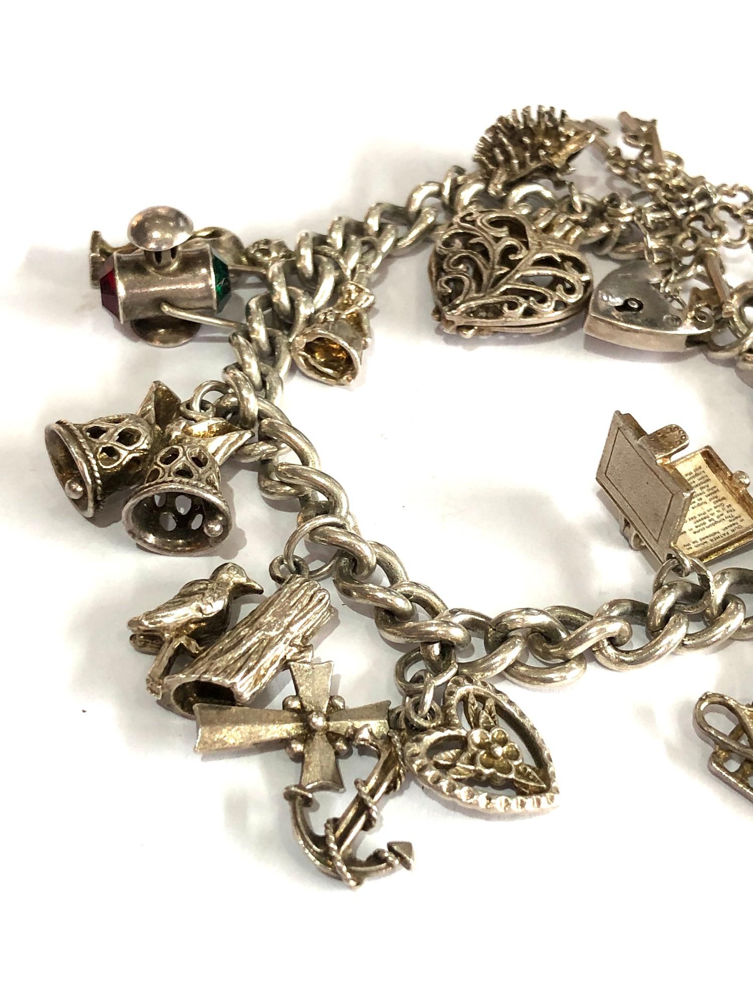 Silver charm bracelet weight 53g - Image 3 of 3
