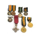 Selection of military miniature medals