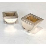2 antique Silver Stamp Cases hinged lids both with Birmingham silver hallmarks please see images for