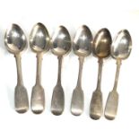 6 victorian silver tea spoons weight 120g