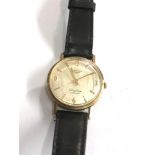 Vintage 9ct gold Longines Flagship automatic gents wristwatch watch is ticking but no warranty is