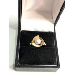 18ct gold pearl ring weight 2.6g