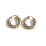 9ct gold chubby twist design hoop earrings weight 4.3g