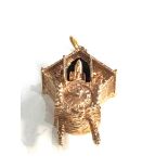 9ct gold cuckoo clock pendant / charm weight 5.2g