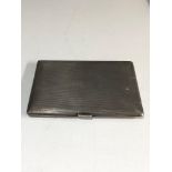 Engine turned silver cigarette case weight 140g