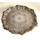 Victorian Scottish silver salver measures approx 30cm dia weight 780g