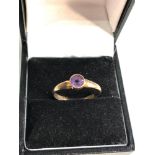9ct gold antique amethyst ring weight 1.3g