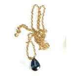 14ct gold topaz pendant necklace weight 5.1g