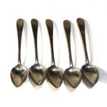 5 Georgian Scottish silver tea spoons weight 63g