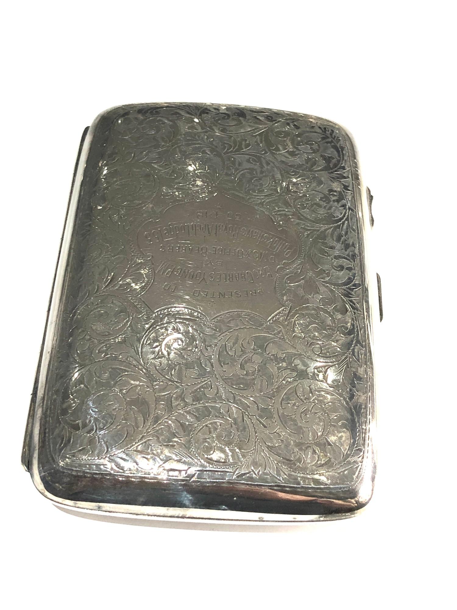 Antique silver cigarette / cigar case weight 180g