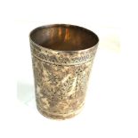 Victorian silver beaker measures approx 9.2cm tall weight 115g