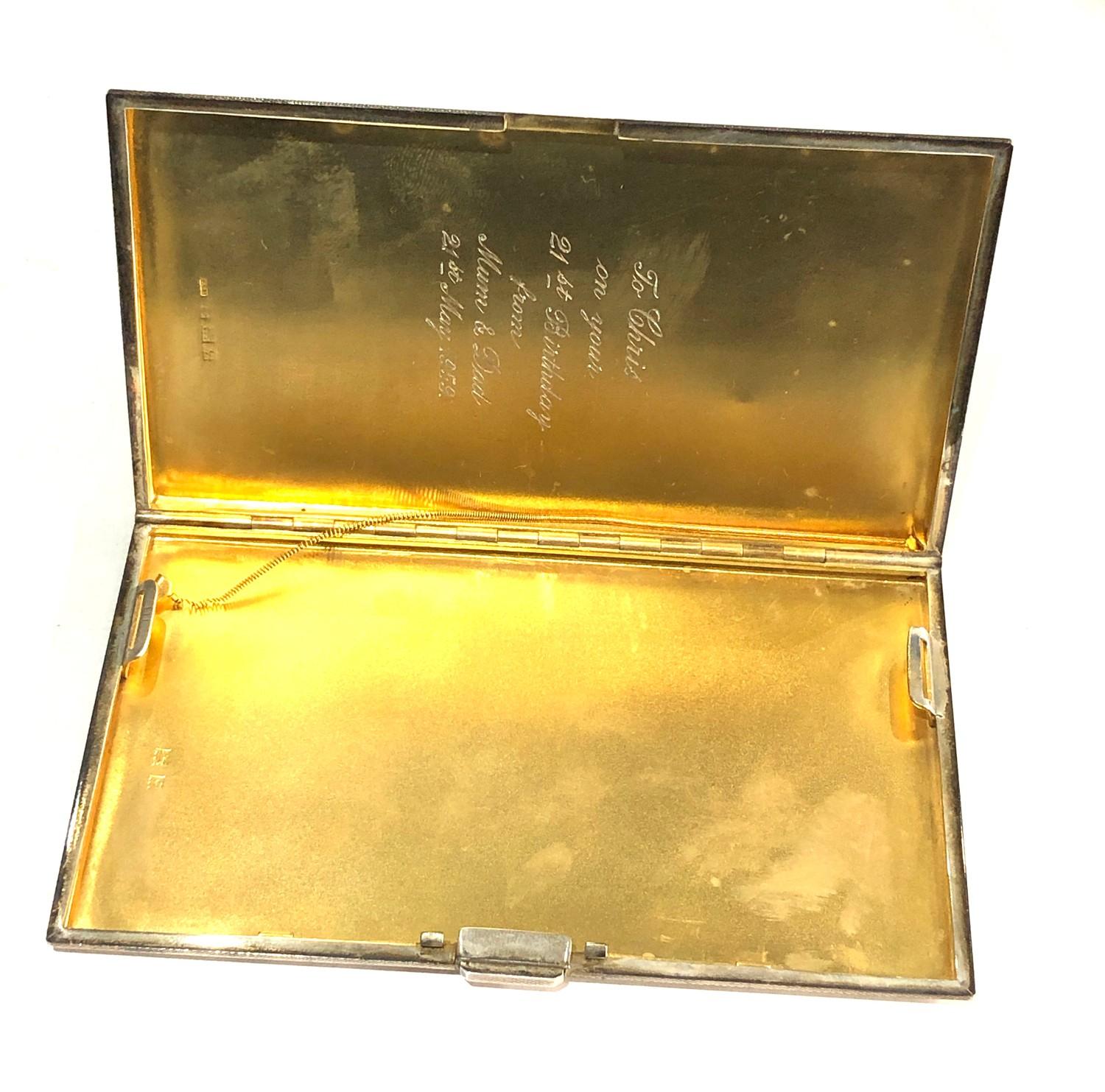 Engine turned silver and gold striped cigarette case weight 180g - Image 4 of 6