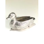 Fine Victorian silver duck salt measures approx 11cm by 4.5cm weight 165g London silver hallmarks