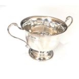 Antique silver 2 handled bowl measures approx 17cm from handles dia 10.5cm height 9cm London