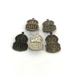 5 hallmarked silver A.R.P badges