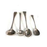 Selection of 4 antique silver mustard spoons weight 32g
