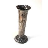 Silver flower vase sheffield silver hallmarks measures approx 16.5cm tall weight 100g