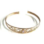 9ct gold amethyst torque bangle weight 5g