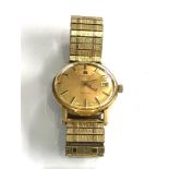 Vintage Tissot seastar gents gold tone wristwatch hand winding watch is ticking but no warranty is