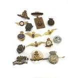 Selection of military lapel - sweetheart badges