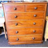 Victorian 2 over 4 mahogany chest, oversized, approximate measurements: Height 53 inches, Width 47