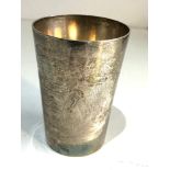 Dutch silver beaker dutch engraved scene measures approx 7.9cm tall weight 80g dutch silver