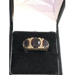 9ct gold garnet gypsy ring weight 3.8g