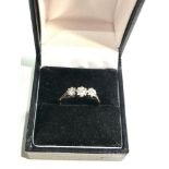 18ct gold platinum set diamond trilogy ring weight 2.4g