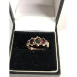 Antique gold garnet ring - missing center stone weight 2.5g