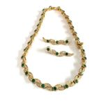 Attwood & sawyer gold stone stone set necklace & earrings